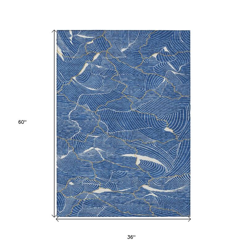 HomeRoots Abstract Transitional Rectangle Outdoor Rug