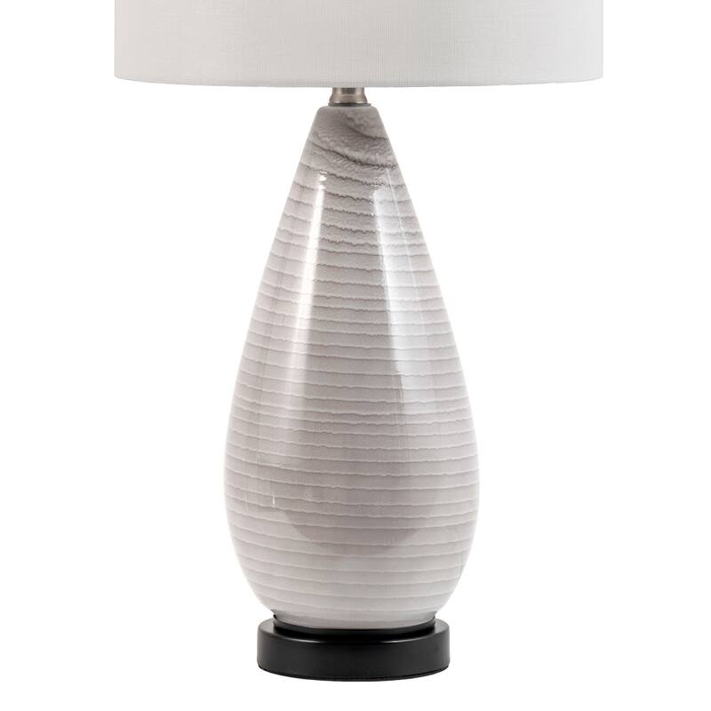 Nuloom 27'' Whitney Glass & Metal Linen Shade Table Lamp - 13"W x 13"D x 27"H