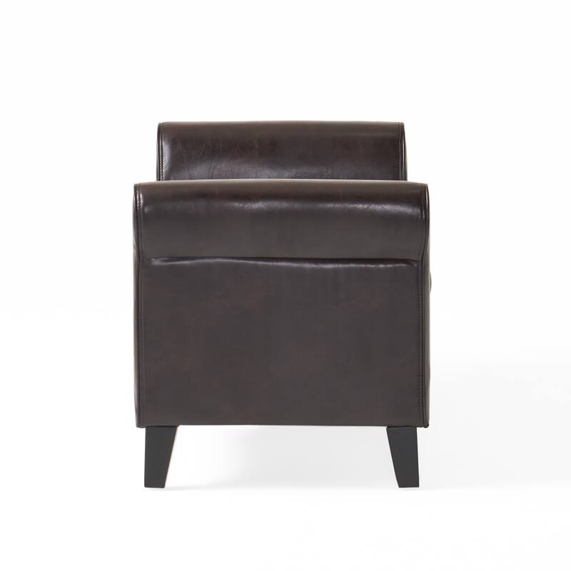 Christopher Knight Home Keiko Storage Ottoman Bench with Rolled Arms - Contemporary Design