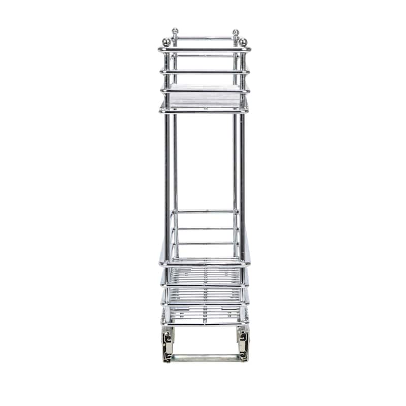 Household Essentials Sliding Organizer, Chrome - 21.0"L x 5.0"W x 17.5"H