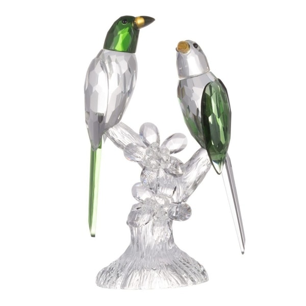 9" Crystal Clear and Green Parrot Elegance Duo Accent - N/A