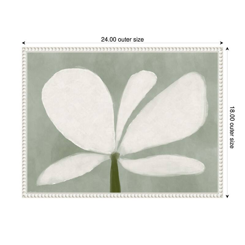 Kate and Laurel White Floral No. 2 by Gabrielly Guedes Framed Canvas Wall Art Print