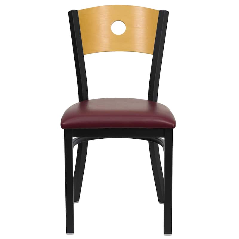 Black Circle Back Metal Restaurant Chair - 16.75"W x 21.5"D x 32.75"H