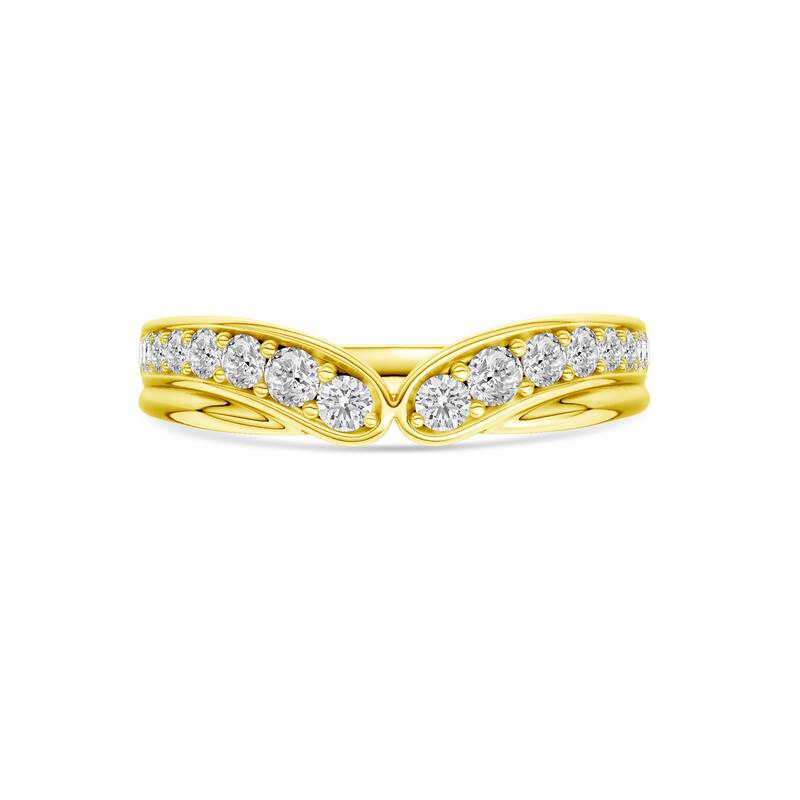 1/3ct TDW Diamond Contour Wedding Band in 10k Gold for Women