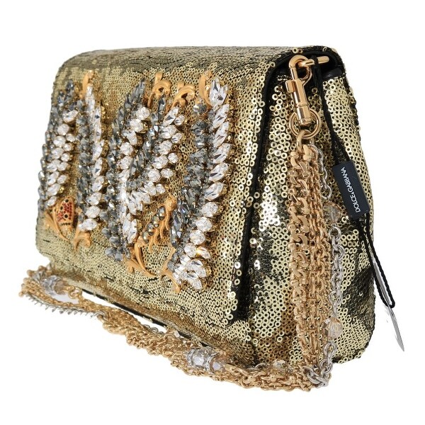 dolce and gabbana gold sequin bag