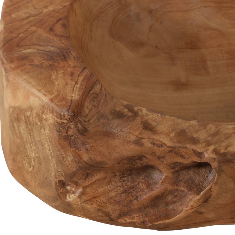 Teakwood Bowl Natural Sculpted Form Decorative Accent - 5" Brown - 24" x 10" x 5"