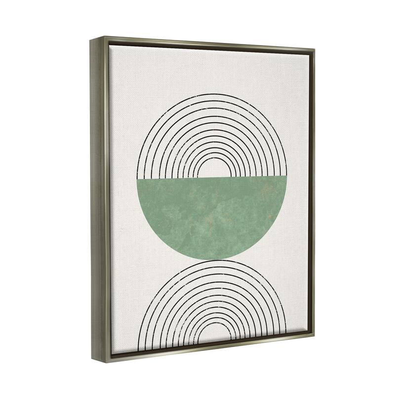 Stupell Abstract Geometric Circular Study Curved Art Deco Floater Frame - Beige
