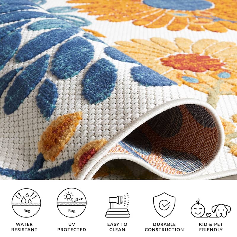 SAFAVIEH Cabana Lilah Indoor/ Outdoor Waterproof Patio Floral Rug