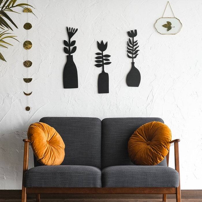 Blumen 3 Piece Vase Metal Wall Art