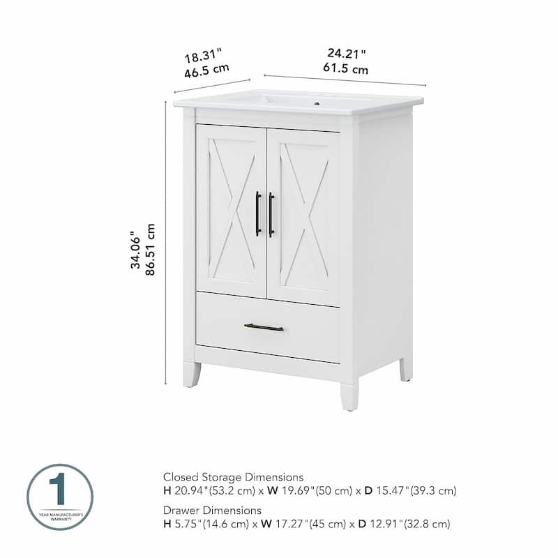 Key West 24W Bathroom Vanity with Sink by Bush Furniture