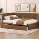 preview thumbnail 2 of 6, Twin Size Wood Daybed with 2 Drawers, Sofa Bed Frame with X-Shaped Design Guardrail for Kids Boys Adults, Brown -2 Drawers