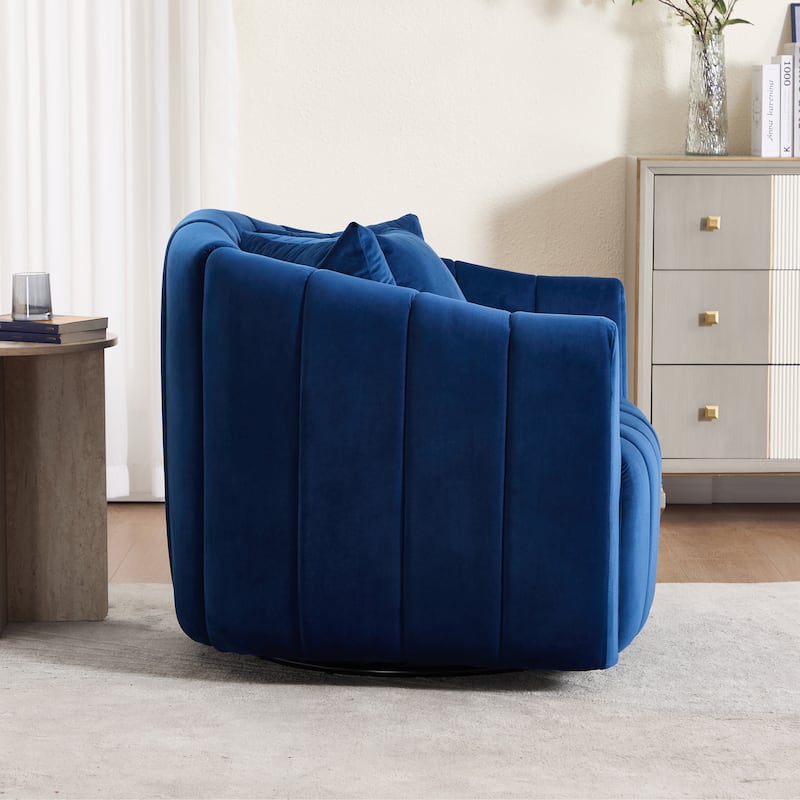 40.4"W Upholstered Swivel Accent Chair Set of 2,Modern Swivel Single Sofa Chair with Pillows