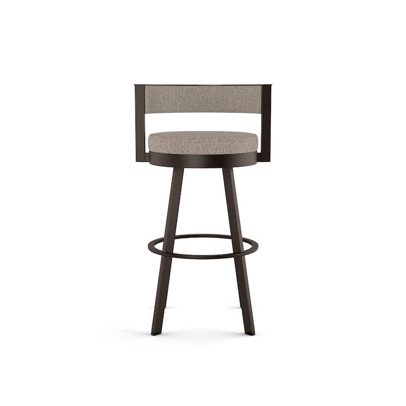 Amisco Browser Swivel Counter Stool - Cold Beige Polyester / Dark Brown Metal