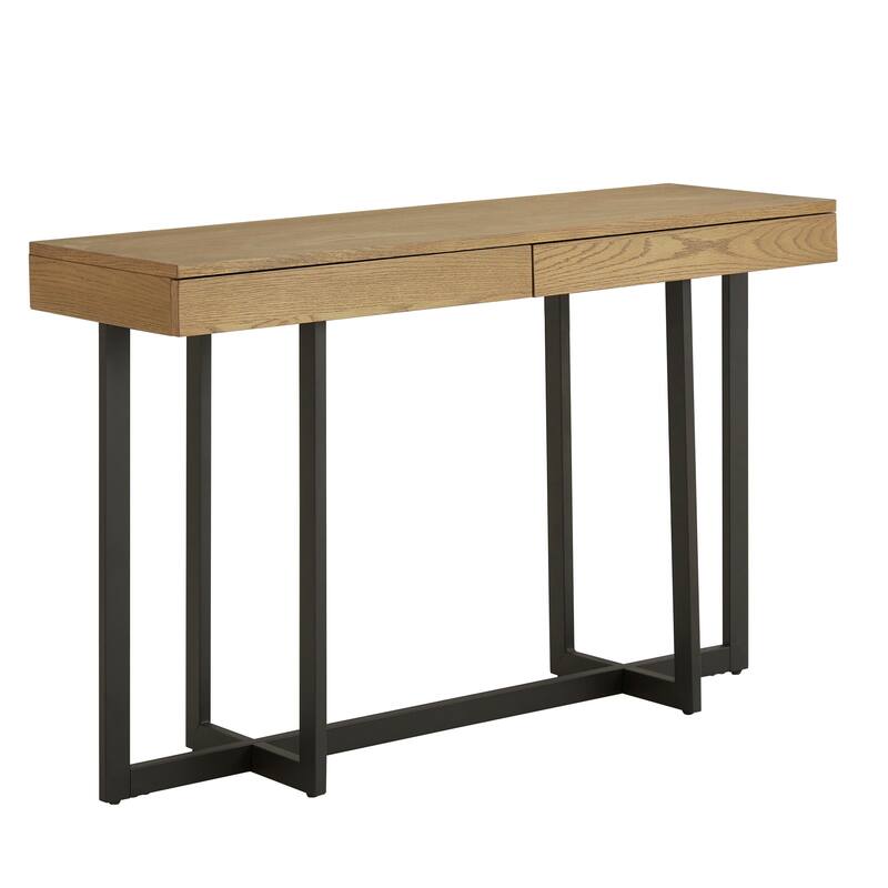 Eldersley Wood Finish Sofa Table with Two Drawers by iNSPIRE Q Modern - Light Brown