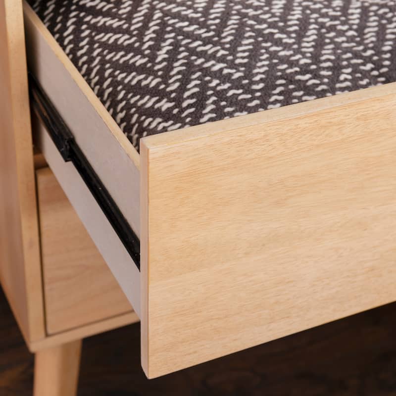 Carter Wooden 2-Drawer Mid Century Nightstand