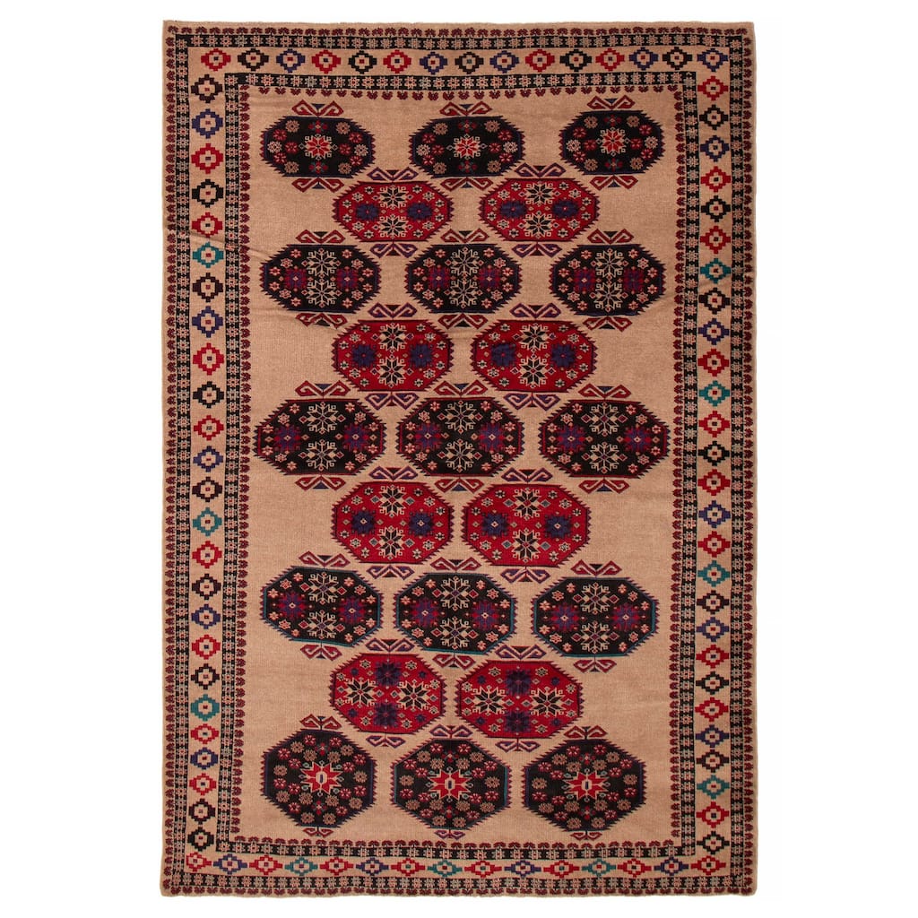 ECARPETGALLERY Hand-knotted Teimani Tan Wool Rug - 6'9 x 9'11