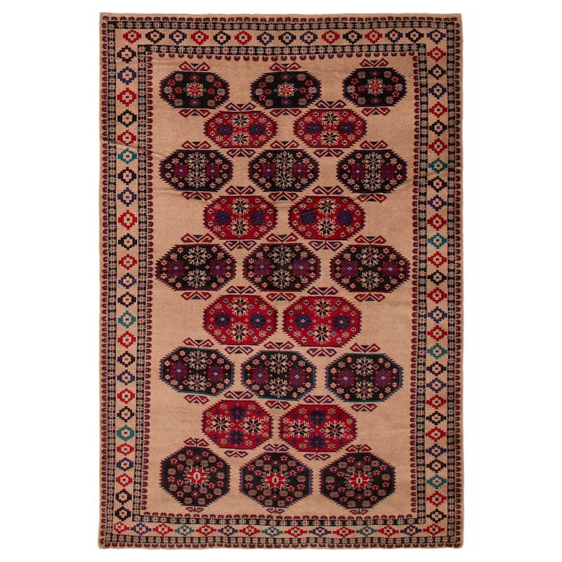ECARPETGALLERY Hand-knotted Teimani Tan Wool Rug - 6'9 x 9'11 - Tan - 6'9 x 9'11