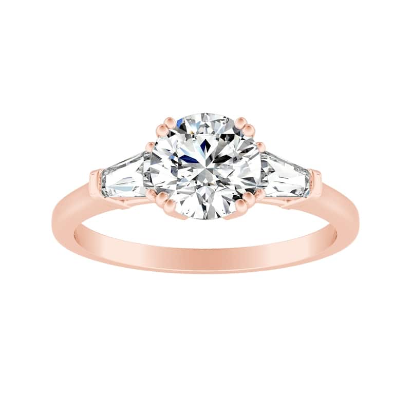 Auriya 14k Gold 9/10ctw Modern 3-stone Diamond Engagement Ring (G-H, VS1-VS2) - 6 - Rose