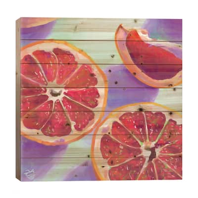 Grapefruits Print On Wood by Very Berry - Multi-Color