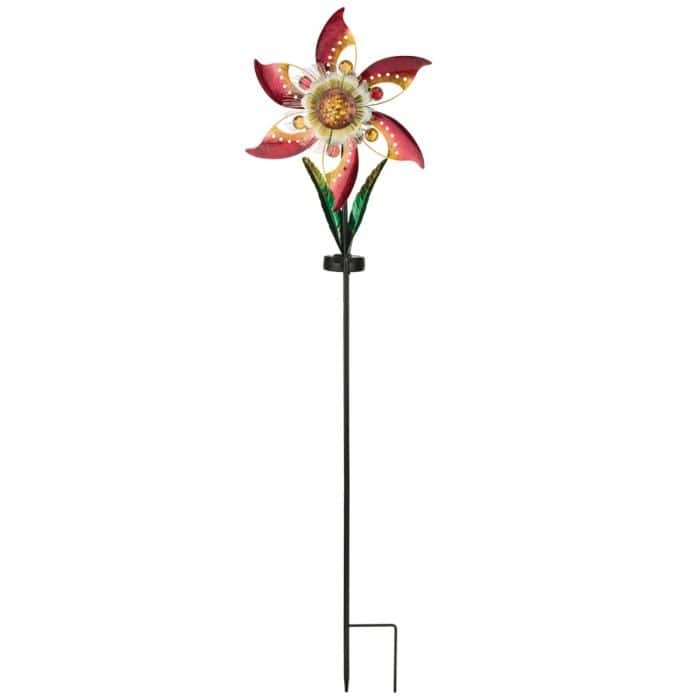 Blossom Solar Spinner Stake - Orange