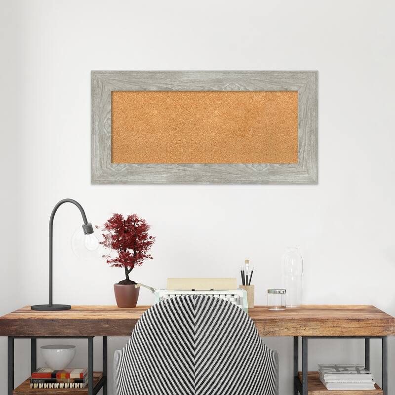 Dove Greywash Framed Cork Bulletin Memo Board