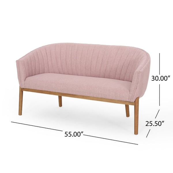 dimension image slide 3 of 4, Galena Mid-century Modern Glam Loveseat by Christopher Knight Home