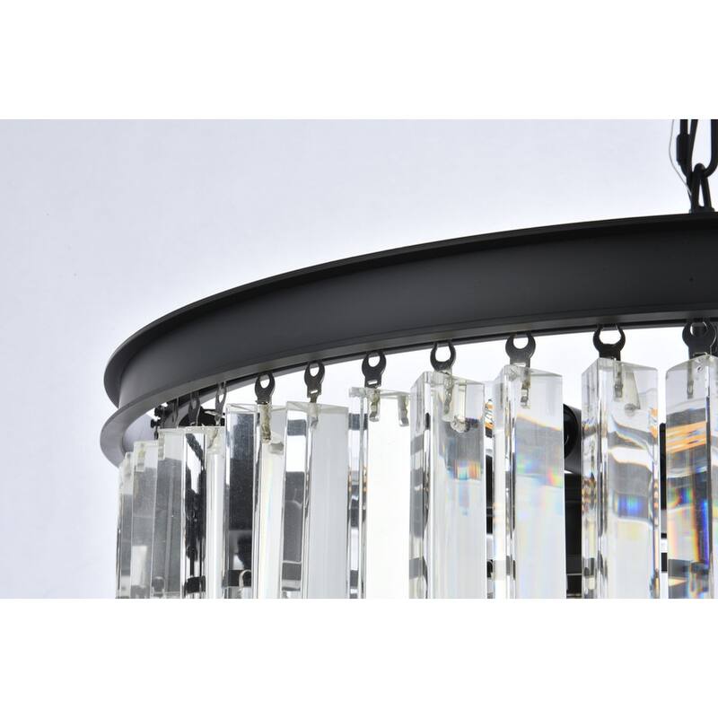 Royce Edge 9-Light Matte Black Chandelier