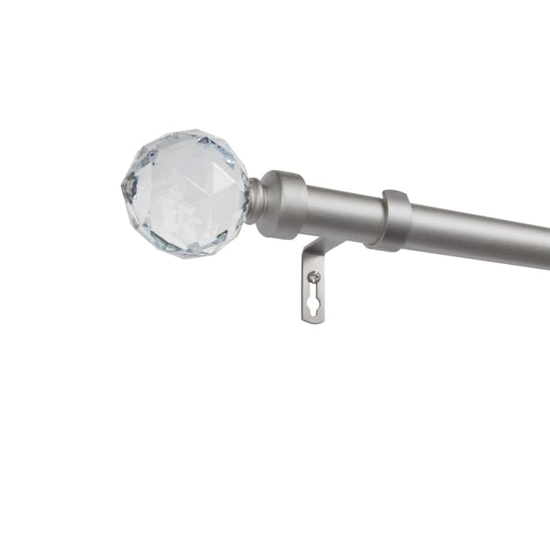 EXCLUSIVE HOME Crystal Ball 1" Curtain Rod and Finial Set - 84-160