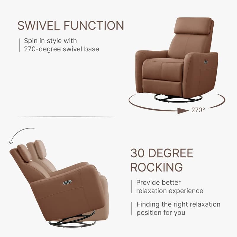 Merlin Power Swivel Glider Rocker Recliner Nursing Chair Recliner