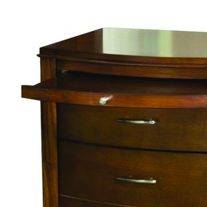 Wooden Nightstand with Three Drawers and One Pull Out Tray, Brown