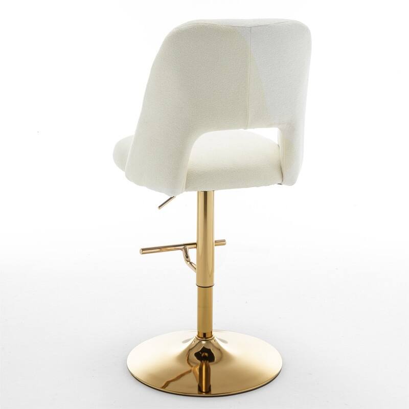 Best Quality Furniture Adjustable Textured Fabric Barstools with Chrome Finish Base (Set of 2)