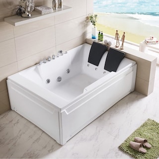 Empava 72x84-inch Alcove/ Tile-in Whirlpool Spa Bathtub with Faucet