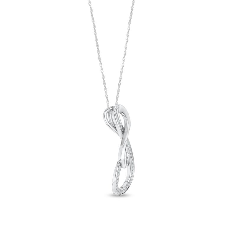 1/10ct TDW Diamond Infinity Pendant Necklace in Silver for Women