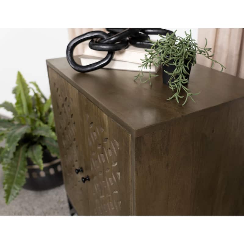 Zaria 2-door Wooden Accent Cabinet Brown