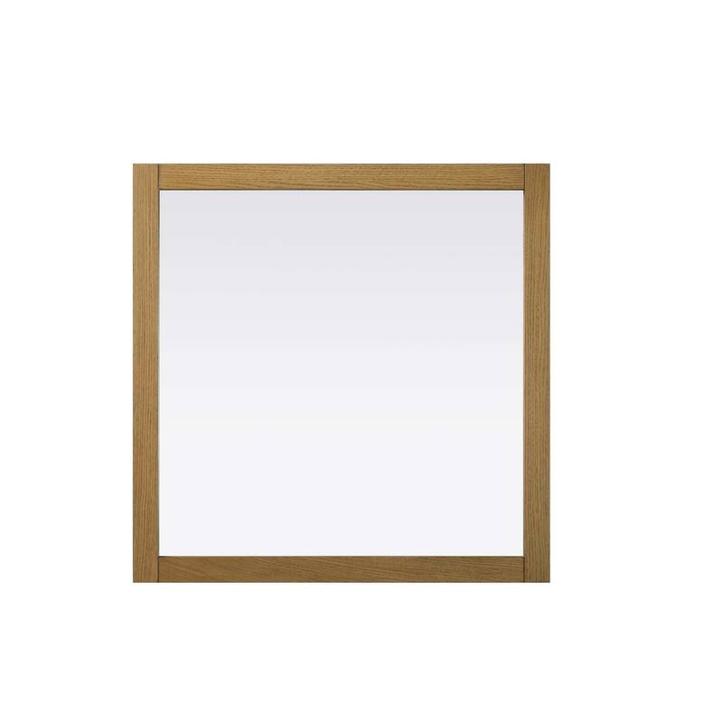 Solene Wooden Square Mirror 36 x 36 - 36" x 36" - Honey Teak