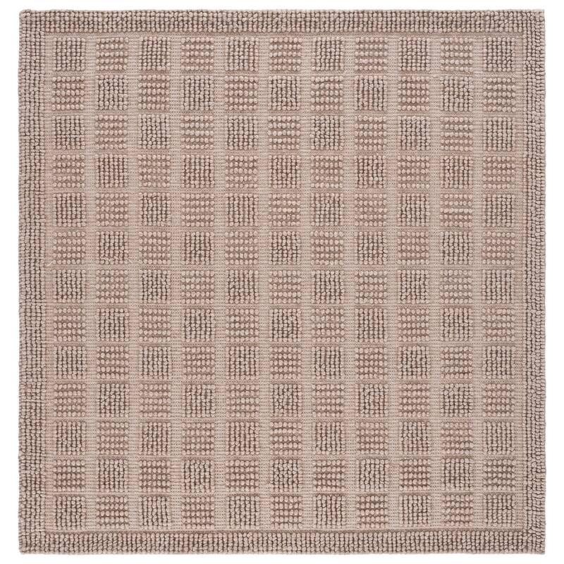 SAFAVIEH Handmade Natura Erjeta Raised Textured Wool Blend Rug - 6' Square - Beige