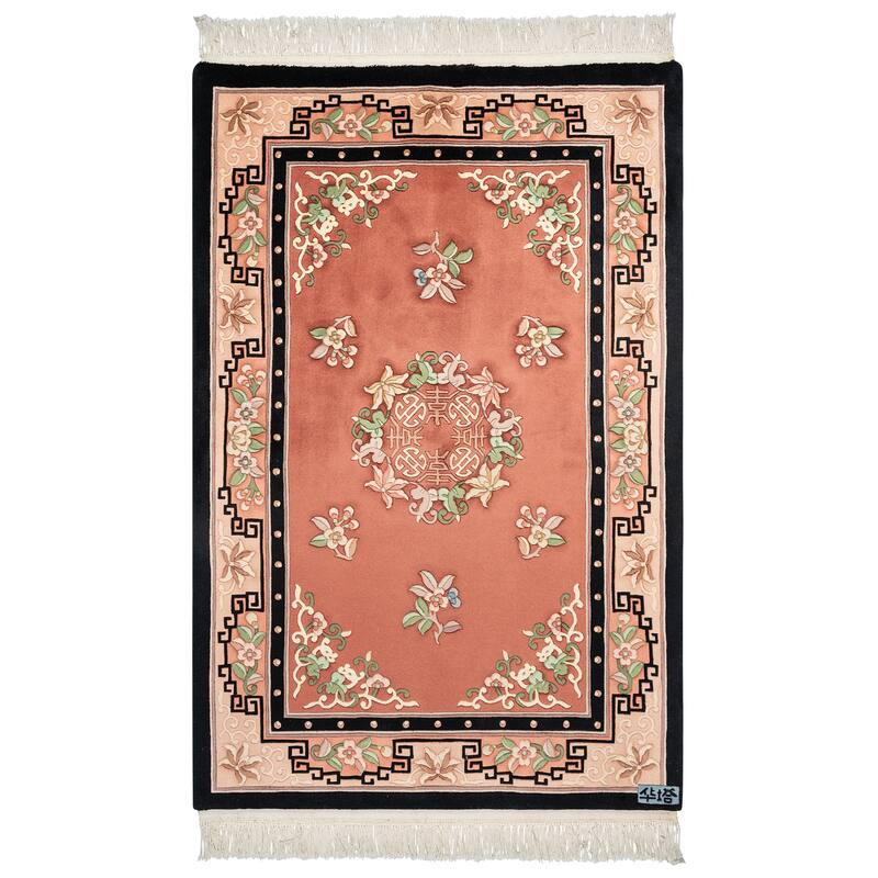 Gertmenian Oriental Estate Traditional Oriental Floral Border Metallion Hand Knot Wool Area Rug Collection