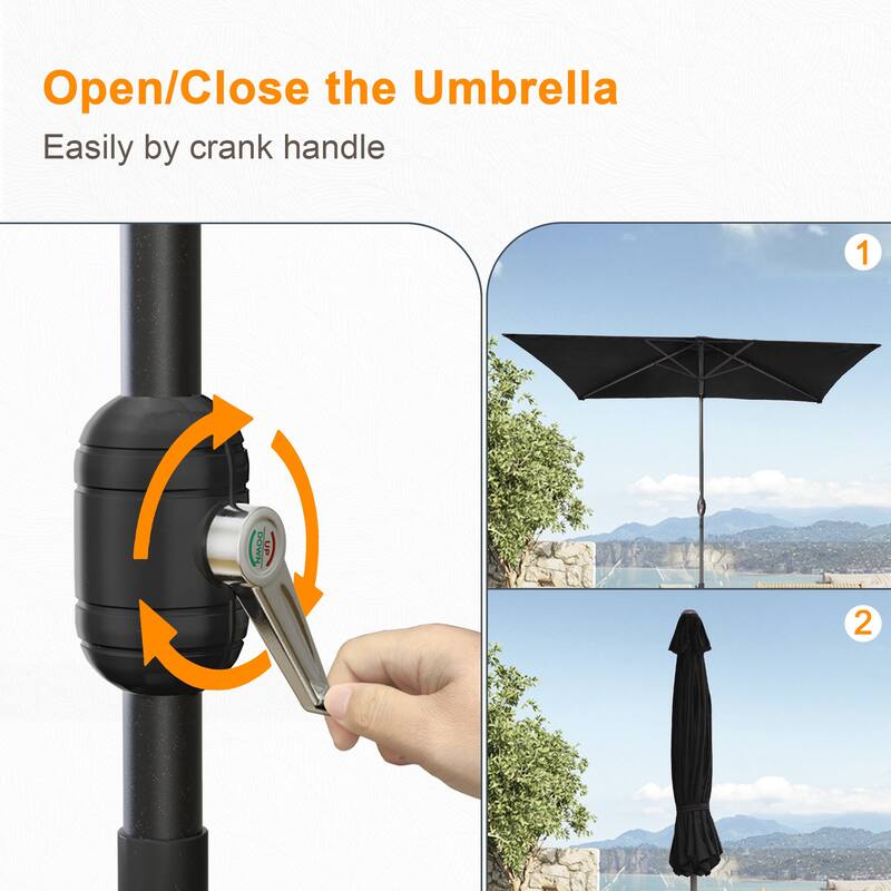 LIVOOSUN 6x9Ft Patio Market Umbrella Weather-Resistant Table Umbrella