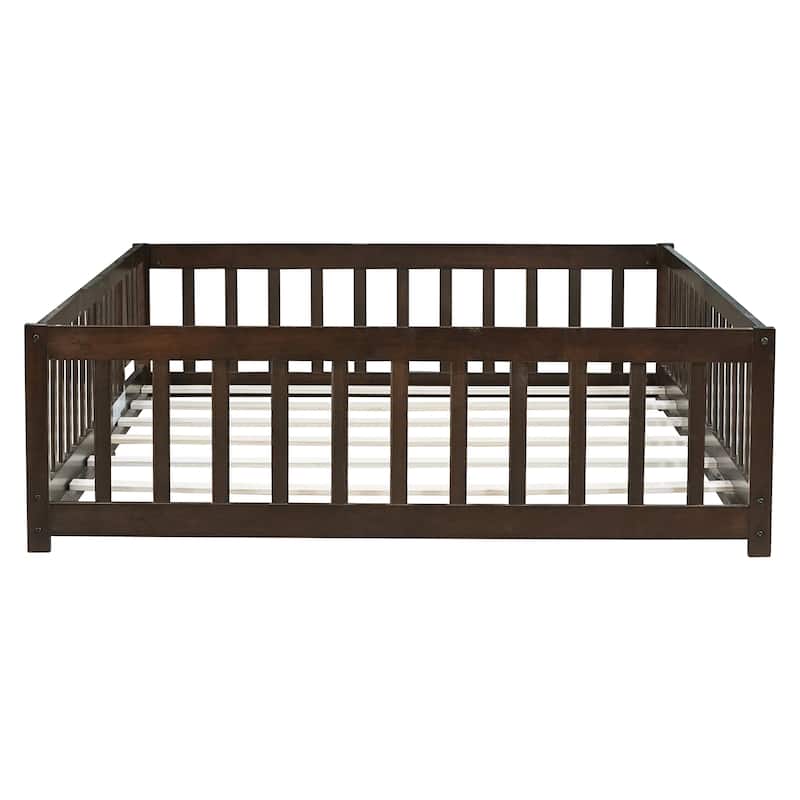 Full Size Floor Bed with Fence and Door