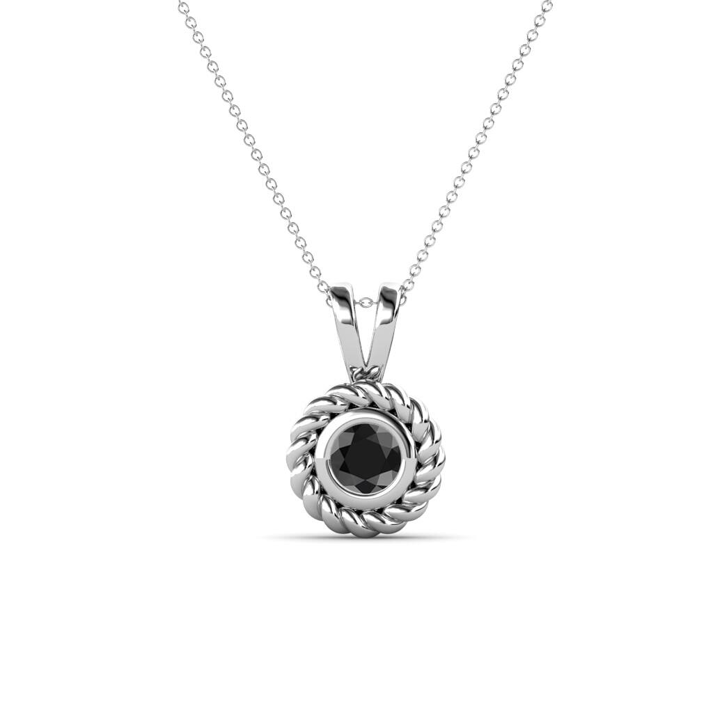 0.25 CT 14K Yellow Gold Black Diamond Ladies Bezel Set Solitaire Pendant 1/4 CT 0.25 CT 14K Yellow Gold Black Diamond Ladies Bezel Set Solitaire Pendant 1/4 CT