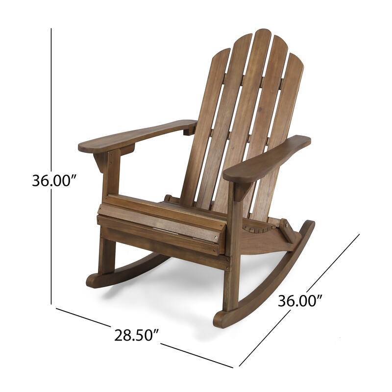 Hollywood Outdoor Adirondack Acacia Rocking Chair by Christopher Knight Home
