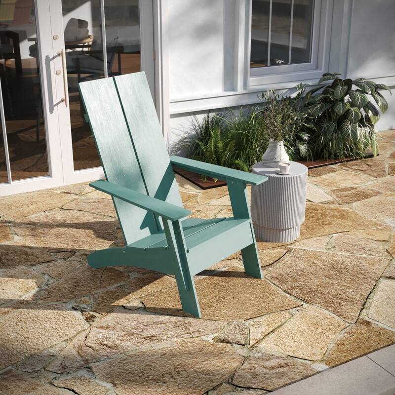 Modern Dual Slat Back Adirondack Style Patio Chair
