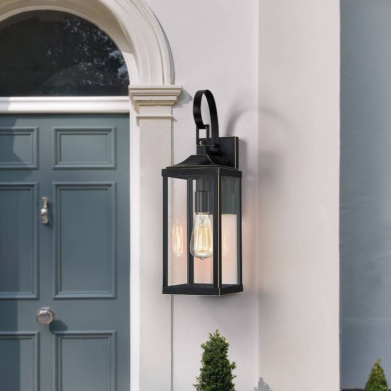 19.3"H 1-Light Medium Outdoor Bronze Exterior Wall Lantern Sconce Light - W6" x E7.2" x H19.3" - 19.3''H