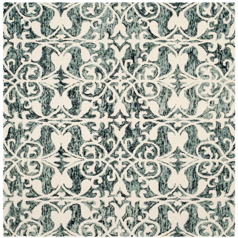 SAFAVIEH Handmade Chatham Dajana Modern Wool Rug - 5' Square - Charcoal/Ivory