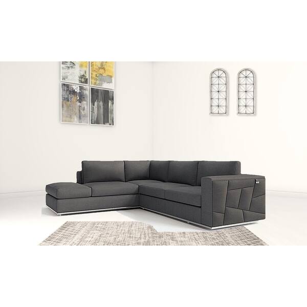 Gray Leather L Shaped Two Piece Corner Sectional Gray Leather L Shaped Two Piece Corner Sectional