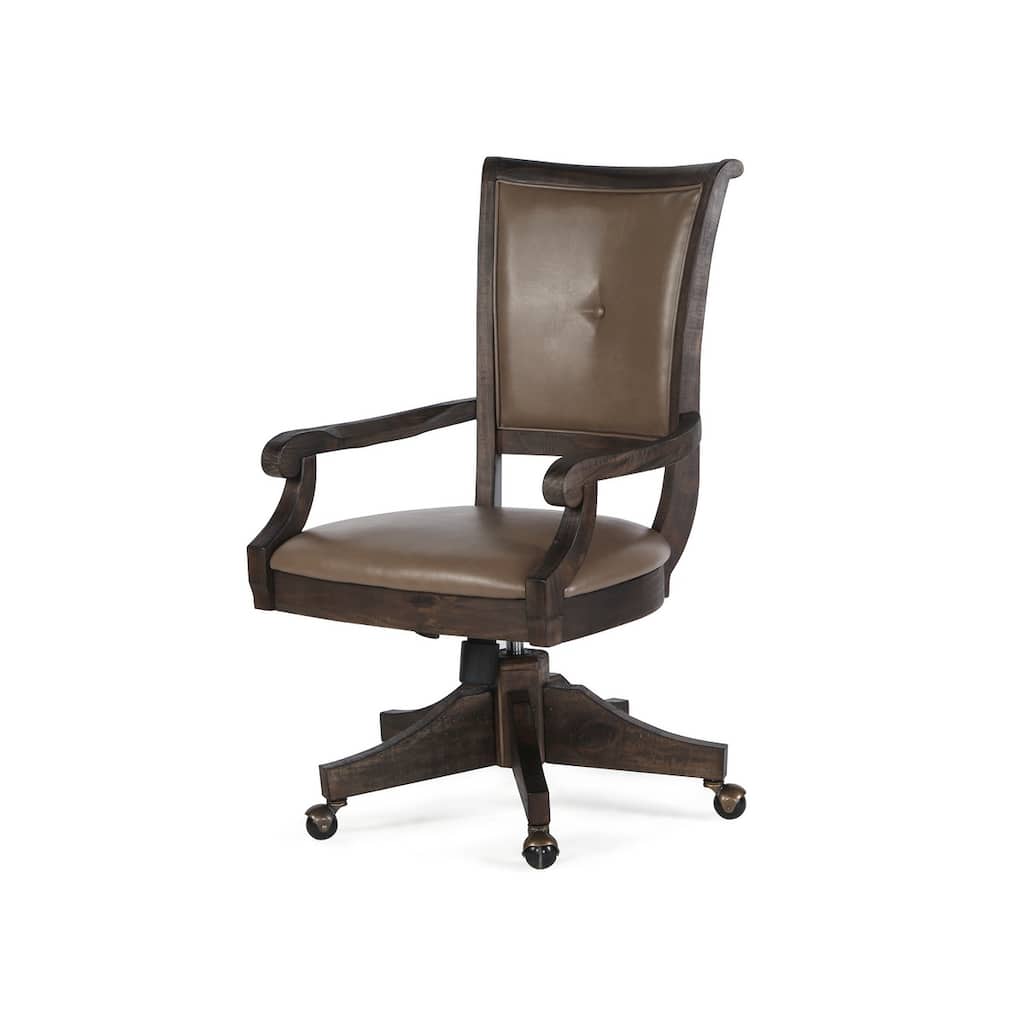 Magnussen Home Sutton Place Weathered Charcoal Fully Upholstered Swivel Chair - 22.5''W x 25.75''D x 38''H