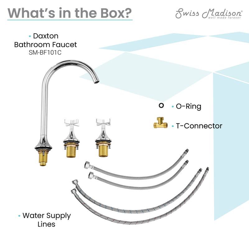 Daxton 8 in. Widespread, Cross Handle, Bathroom Faucet