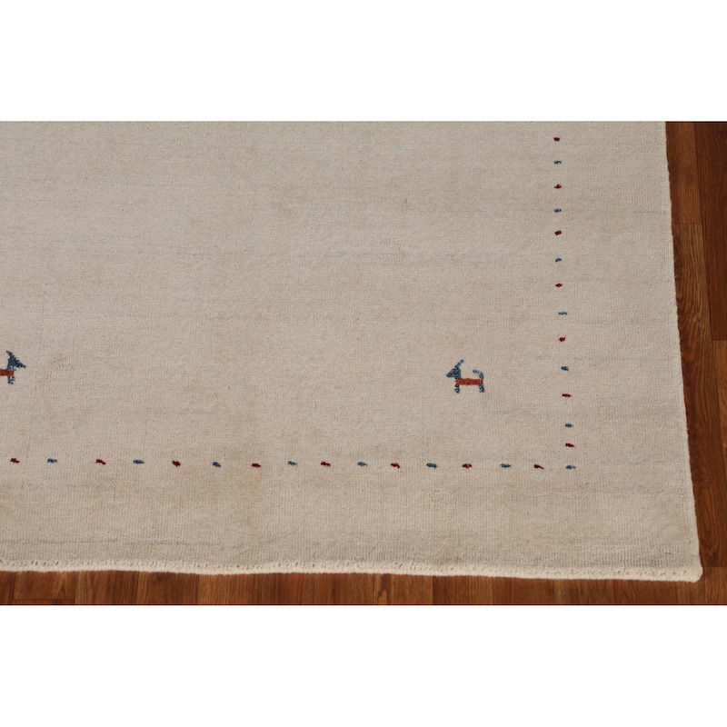 Little Animals Tribal Gabbeh Indian Rug Hand-Knotted Wool Carpet - 4'0" x 6'0"