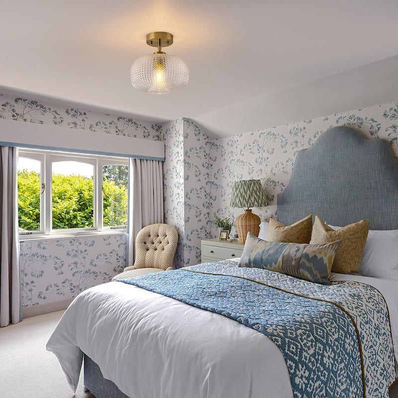 1-Light 9.84'' Globe Semi Flush Mount with Prismatic Glass