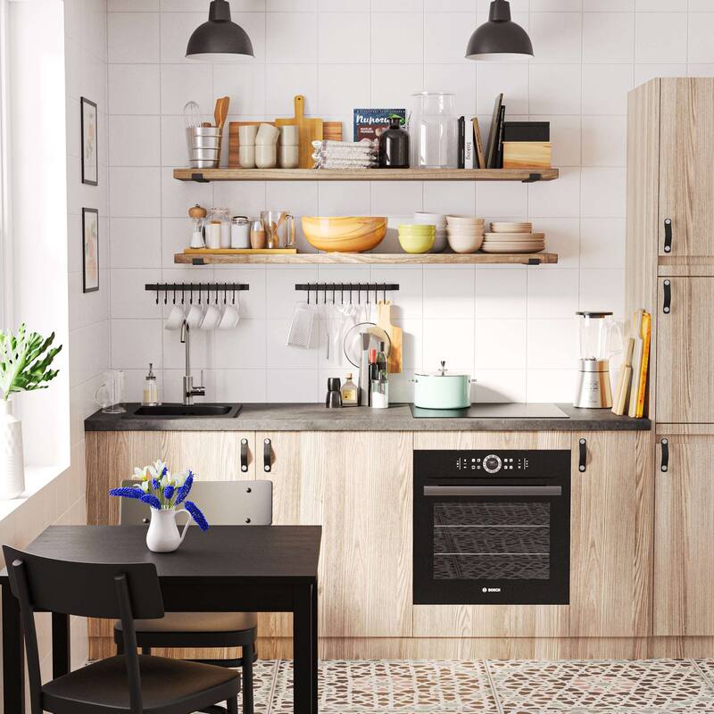 Wallniture Forte Wood Board 60" Long, 11.25'' Deep, 1.5" Thick, Wood Floating Shelf for Wall with Heavy Duty Metal Brackets, 1pc